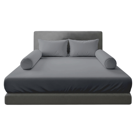 ชุดผ้าปูที่นอน 6ฟุต 5 ชิ้น CHARM รุ่น คลาสสิค DARK GREY ไม่รวมผ้านวมZ_4